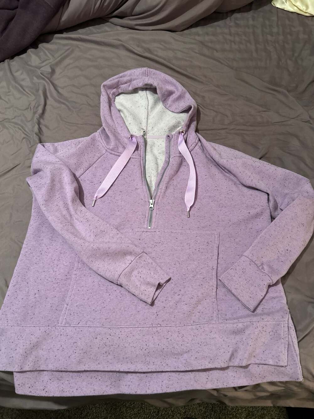 Mia Sport Women's Purple Speckled 1/4 Zip Hoodie Size XL